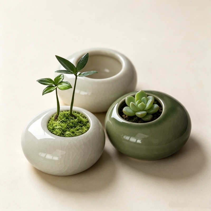 Bonsai Garden Art - Mini pot de fleurs glacé effet