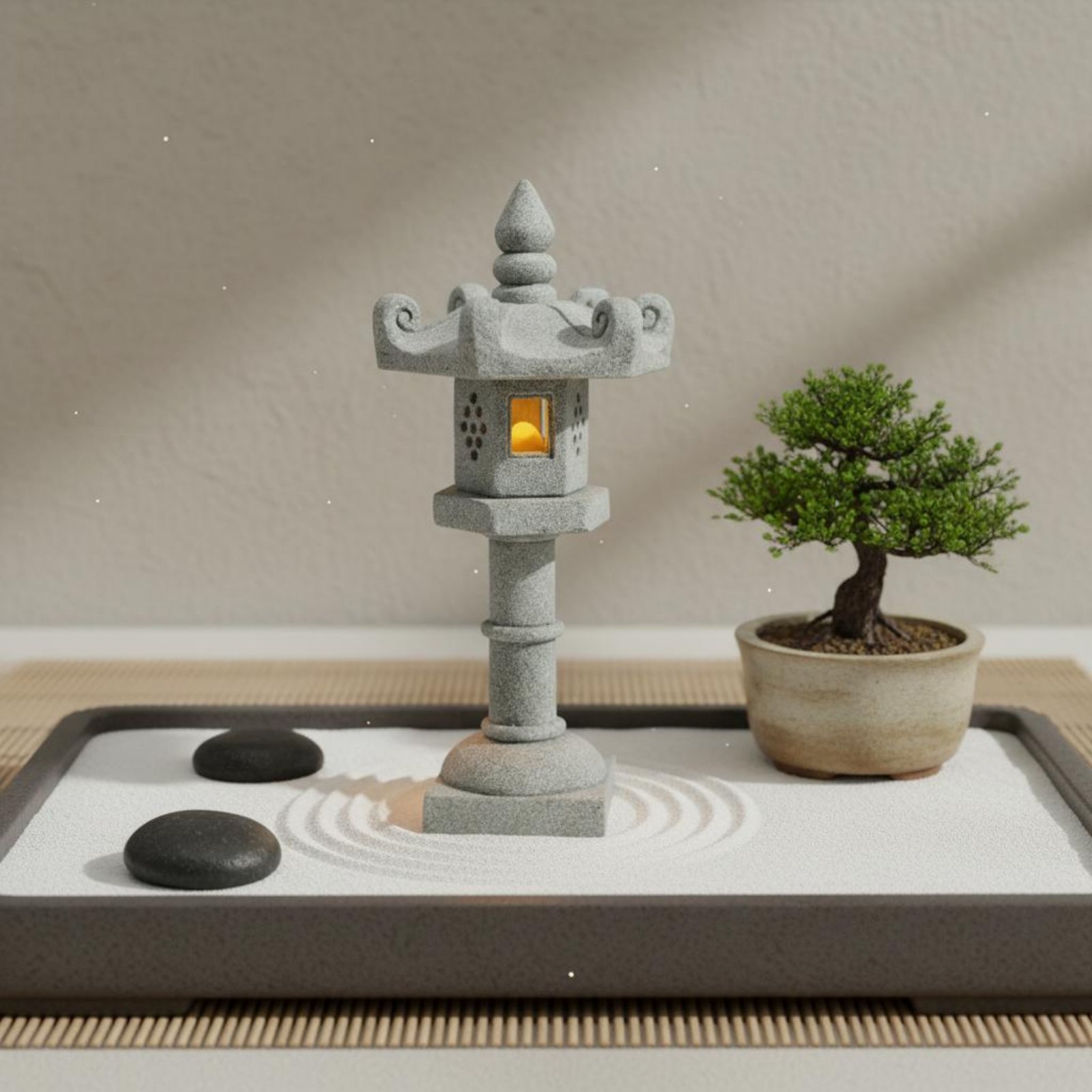 Lanterne miniature en pierre,  - Bonsai Garden Usa avis et prix